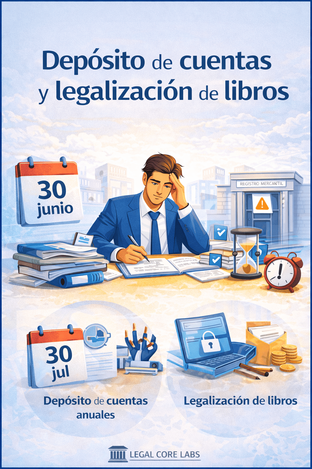 Depósito de cuentas y legalización de libros en España: plazos, sanciones y cómo evitar bloqueos en tu startup