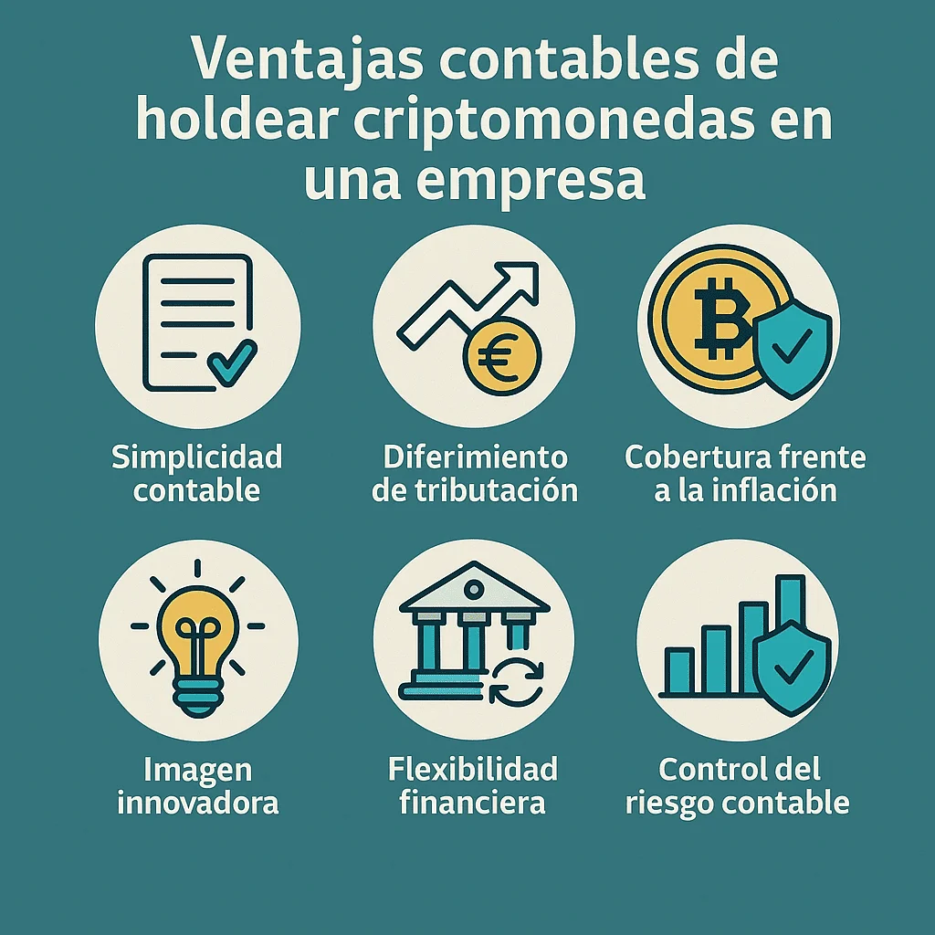 Ventajas contables de holdear criptomonedas en una empresa en España